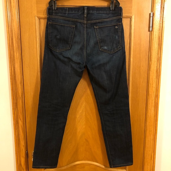 Rag & Bone Fit 2 Slim Fit Dark Medium Wash Button Fly Jeans Men’s Size 33x30 - Picture 3 of 12